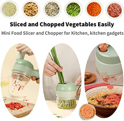 4in1 Handheld Electric Veggie Chopper Set