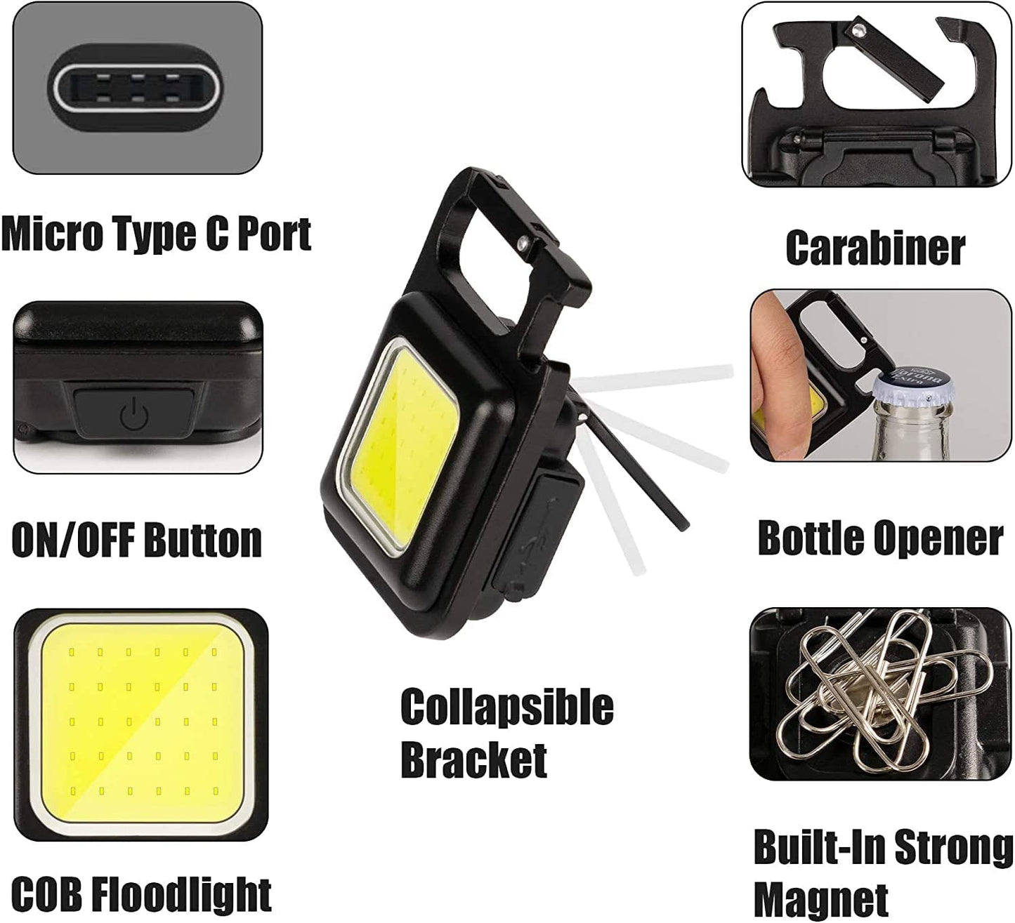 Mini 800 Lumens COB Keychain (Buy 1, Get 1 Free)