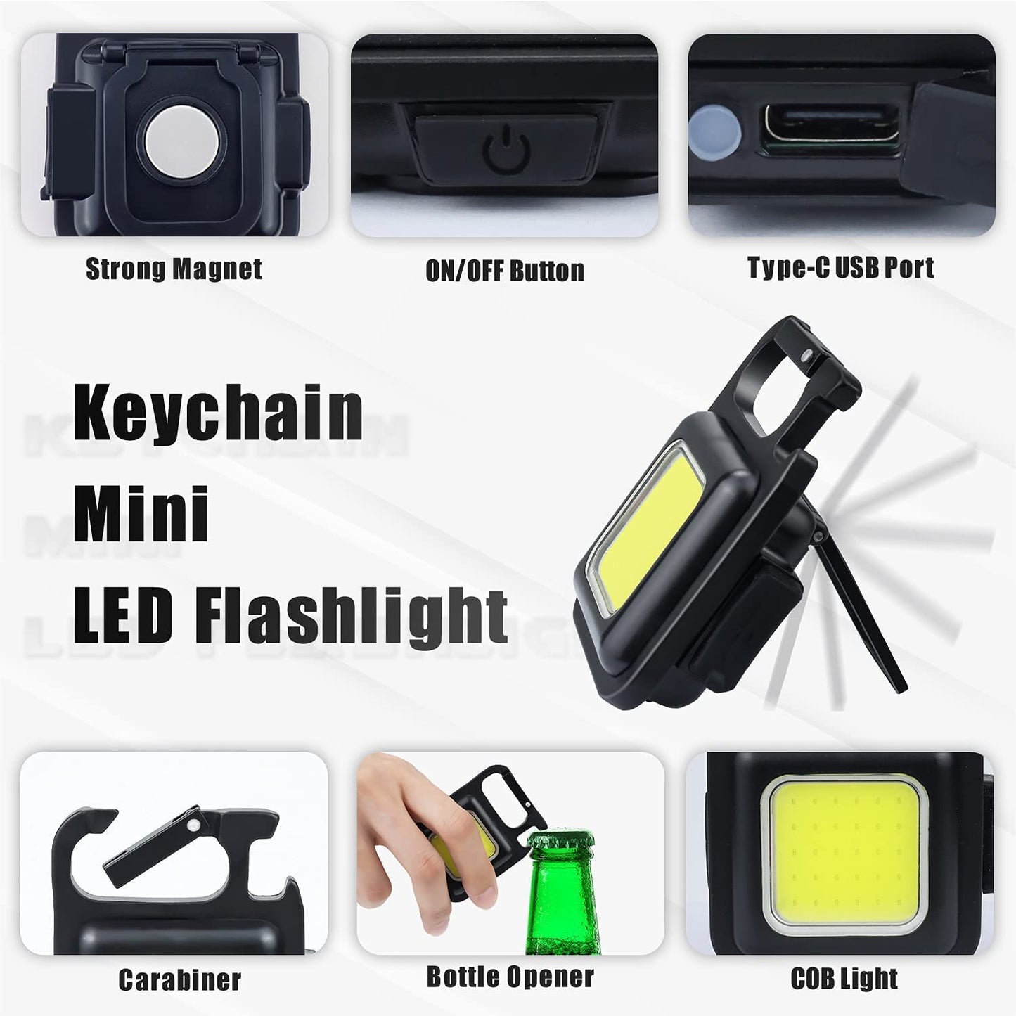 Mini 800 Lumens COB Keychain (Buy 1, Get 1 Free)