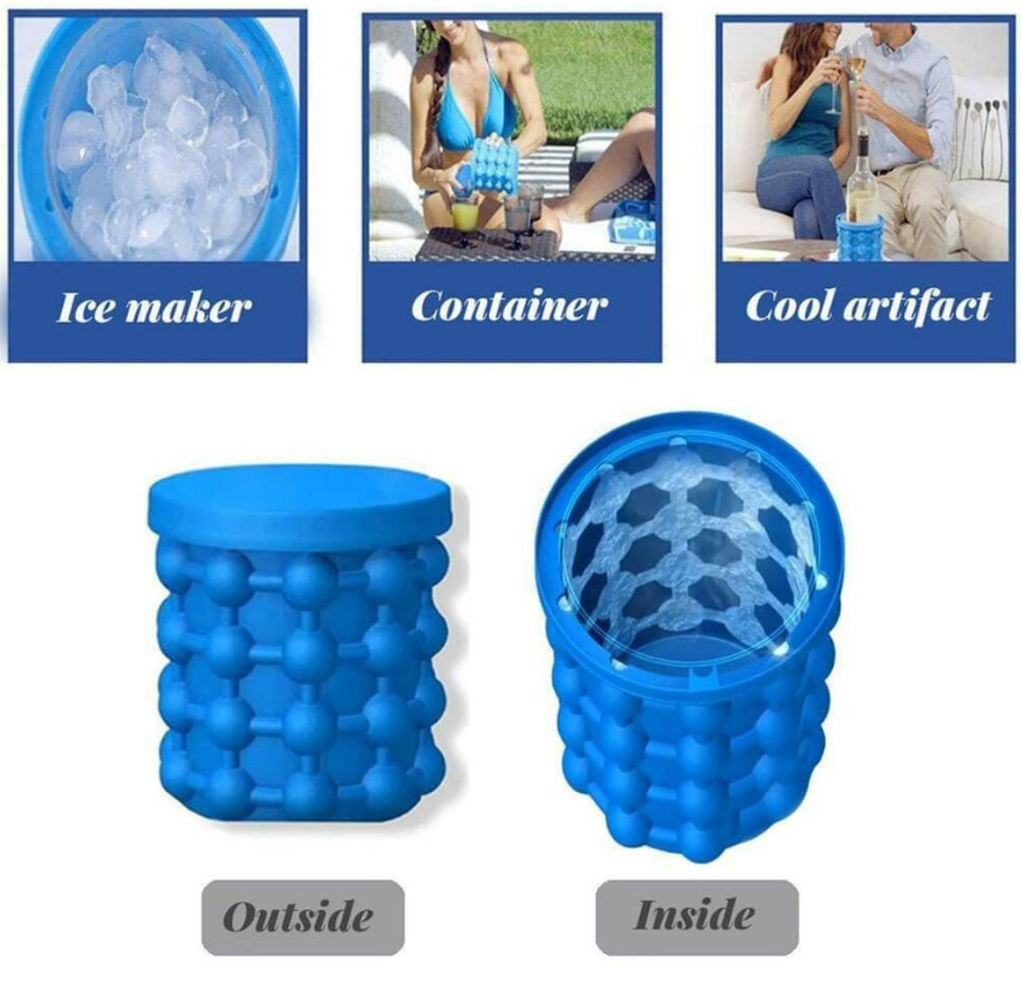 2in1 Magic Silicone Ice Cube Bucket Genie