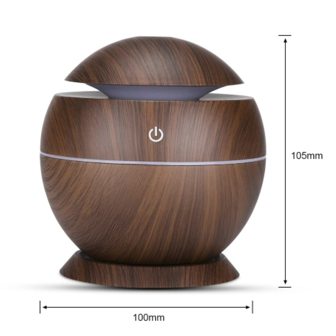 Mini Round LED Ultrasonic Aroma Humidifier (130ml)