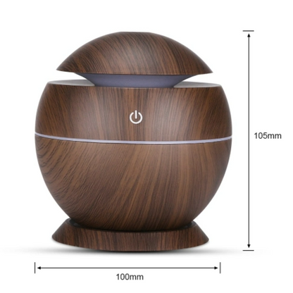 Mini Round LED Ultrasonic Aroma Humidifier (130ml)