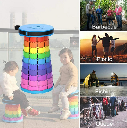 Rainbow Retractable Telescopic Portable Camping Seat