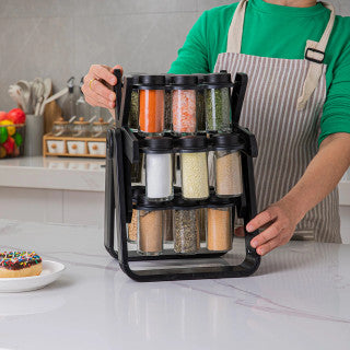 Jar Rotating Spice Rack (18 pcs)