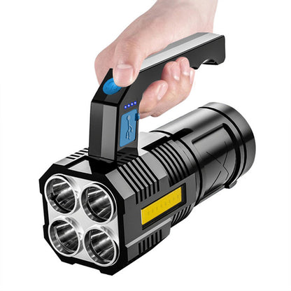 Super Bright 4 Core LED Flashlight with COB Side Light