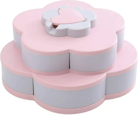 Flower Shape Rotating Snack Container (2 tier)