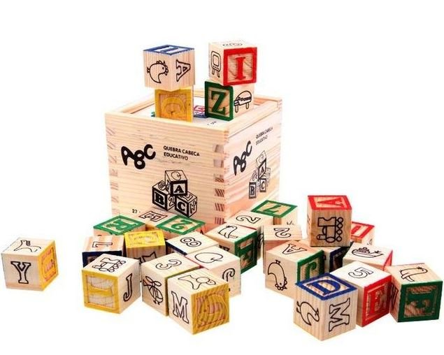 Educational Wooden ABC Blocks (27 pcs)