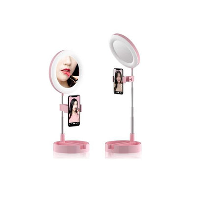 Adjustable Live Mirror With Ring Light