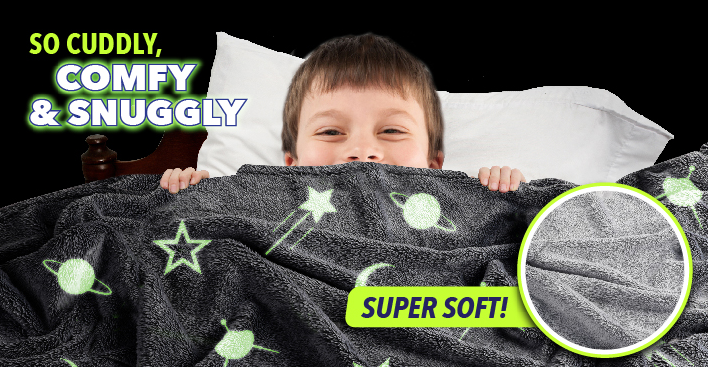 Super Soft Magic Glow In The Dark Blanket (Blue)