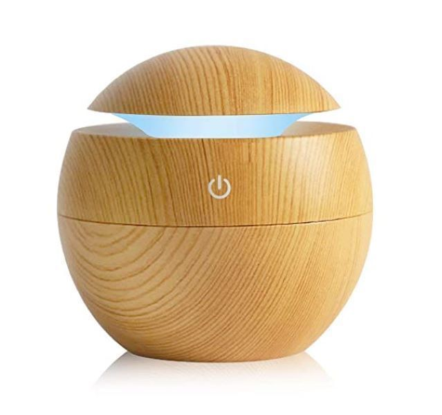 Mini Round LED Ultrasonic Aroma Humidifier (130ml)