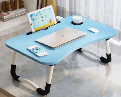 Portable Foldable Laptop Table With Drawer (Black)